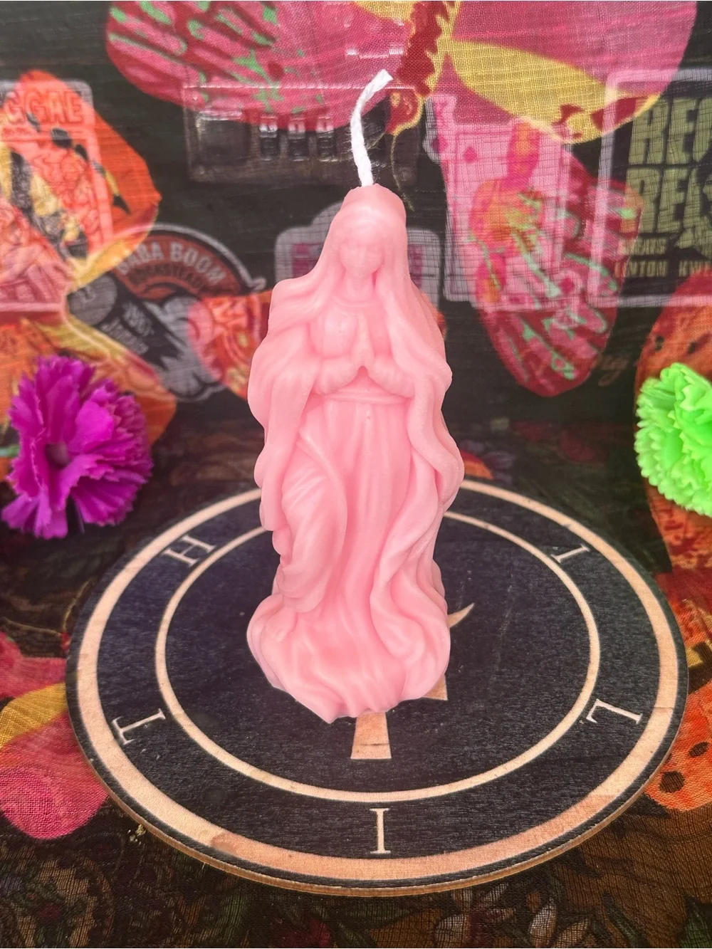 Pink Virgin Mary Candle – La Virgen María Devotional Candle